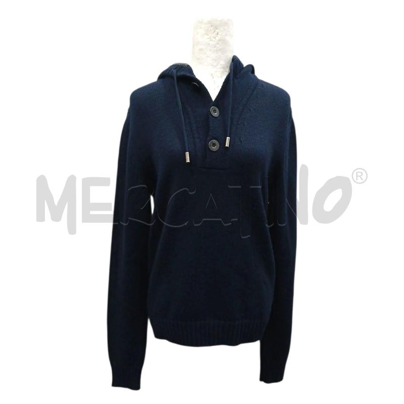 MAGLIONE UOMO BIKKEMBERGSBLU NAVY MISTO LANA MERINO TG.M | Mercatino dell'Usato Salerno fratte 1