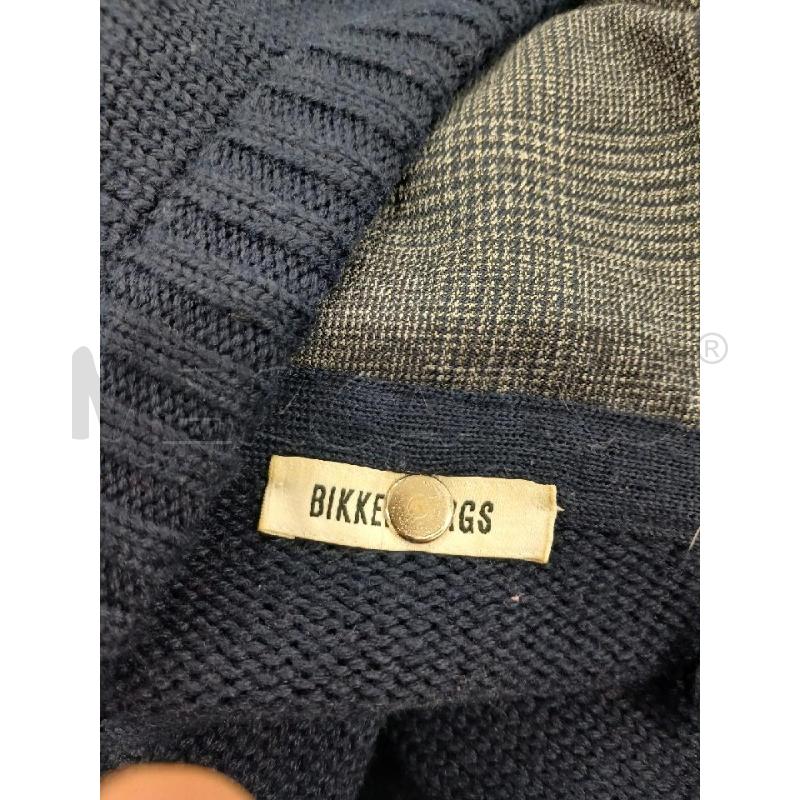 MAGLIONE UOMO BIKKEMBERGSBLU NAVY MISTO LANA MERINO TG.M | Mercatino dell'Usato Salerno fratte 3