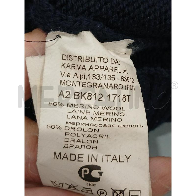 MAGLIONE UOMO BIKKEMBERGSBLU NAVY MISTO LANA MERINO TG.M | Mercatino dell'Usato Salerno fratte 4