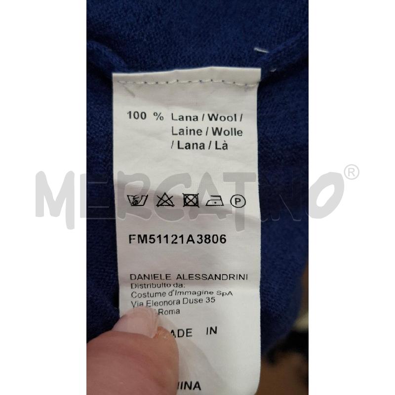 MAGLIONE UOMO GREY DANIELE ALESSANDRINI BLU 100X100 LANA VERG. | Mercatino dell'Usato Salerno fratte 4