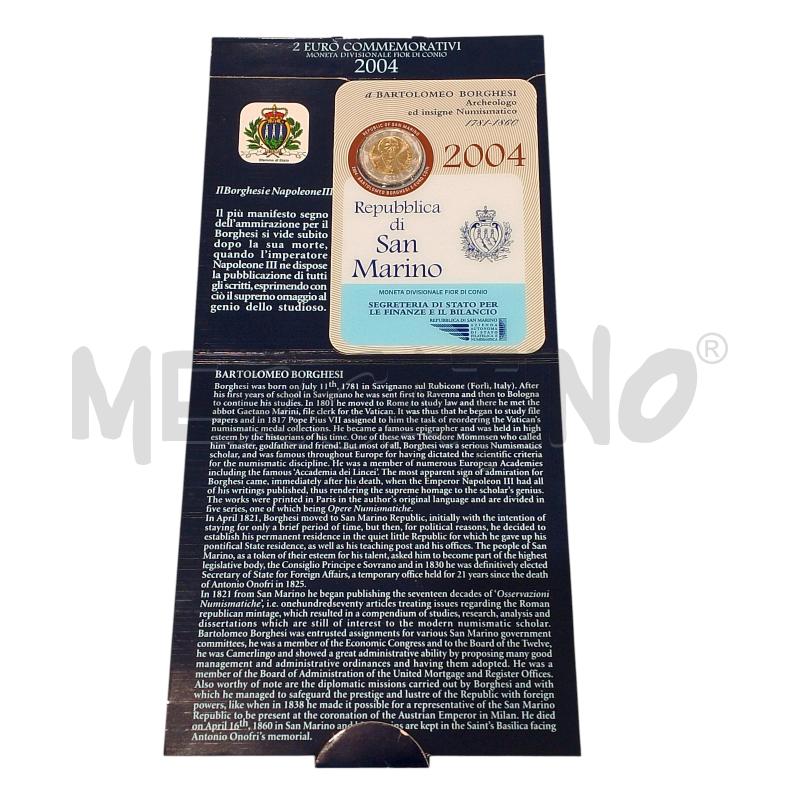 MONETA SAN MARINO 2 EURO COMMEMORATIVI BARTOLOMEO BORGHESI 2004 | Mercatino dell'Usato Salerno fratte 1