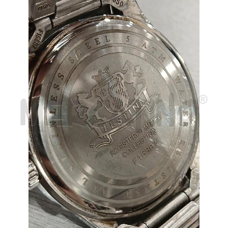 OROLOGIO DA POLSO FESTINA ACCIAIO F 16807 MARCIANTE | Mercatino dell'Usato Salerno fratte 3