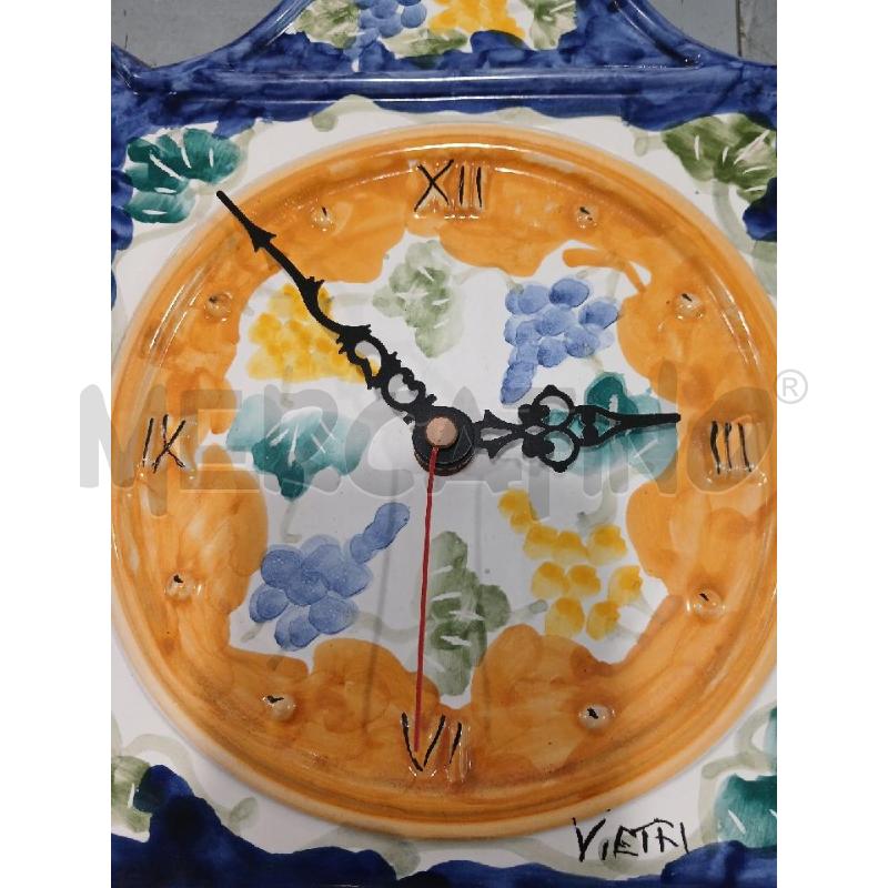 OROLOGIO FALCONE CERAMICA BLU DECORI GIALLI FUNZIONANTE | Mercatino dell'Usato Salerno fratte 3