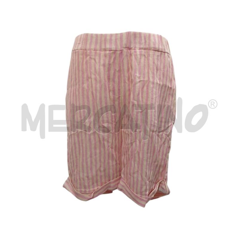 PANTALONCINO DONNA JENNIFER CLOSE MISTO LINO RIGHE ROSA CREMA CARTELLINATO | Mercatino dell'Usato Salerno fratte 1