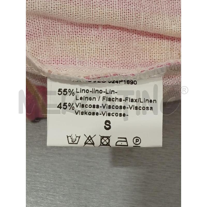PANTALONCINO DONNA JENNIFER CLOSE MISTO LINO RIGHE ROSA CREMA CARTELLINATO | Mercatino dell'Usato Salerno fratte 4