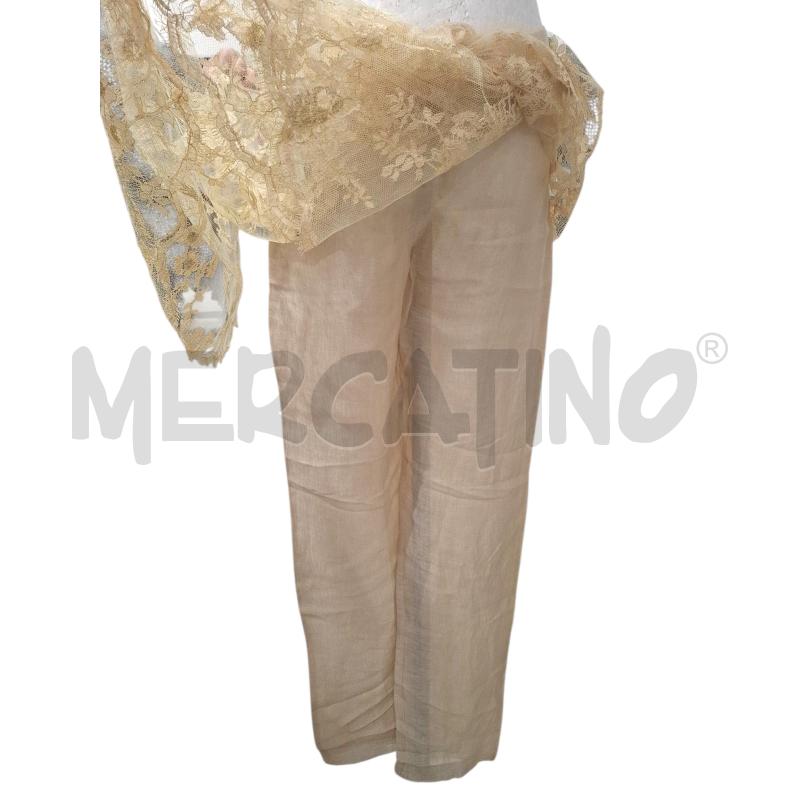 PANTALONE DONNA ARMANI COLLEZIONI MISTO LINO/SETA BEIGE VOILANT FANT. FIORI | Mercatino dell'Usato Salerno fratte 3