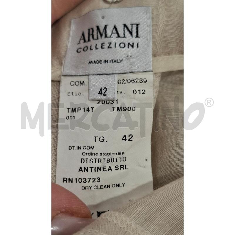 PANTALONE DONNA ARMANI COLLEZIONI MISTO LINO/SETA BEIGE VOILANT FANT. FIORI | Mercatino dell'Usato Salerno fratte 4