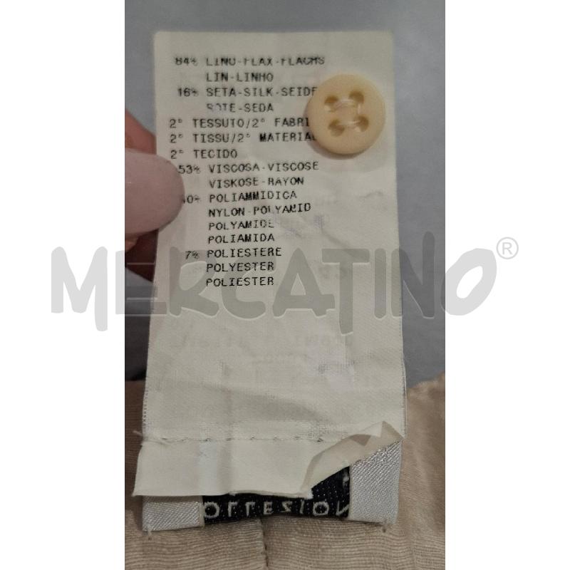 PANTALONE DONNA ARMANI COLLEZIONI MISTO LINO/SETA BEIGE VOILANT FANT. FIORI | Mercatino dell'Usato Salerno fratte 5