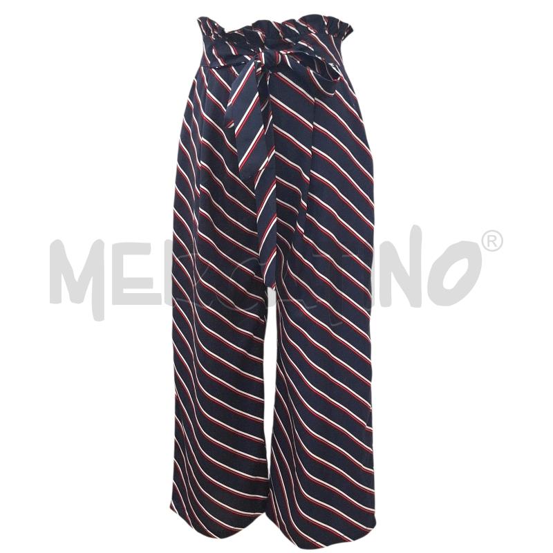 PANTALONE DONNA ARTIGLI BLU NAVY RIGHE OBL. ROSSE/BIANCHE | Mercatino dell'Usato Salerno fratte 1