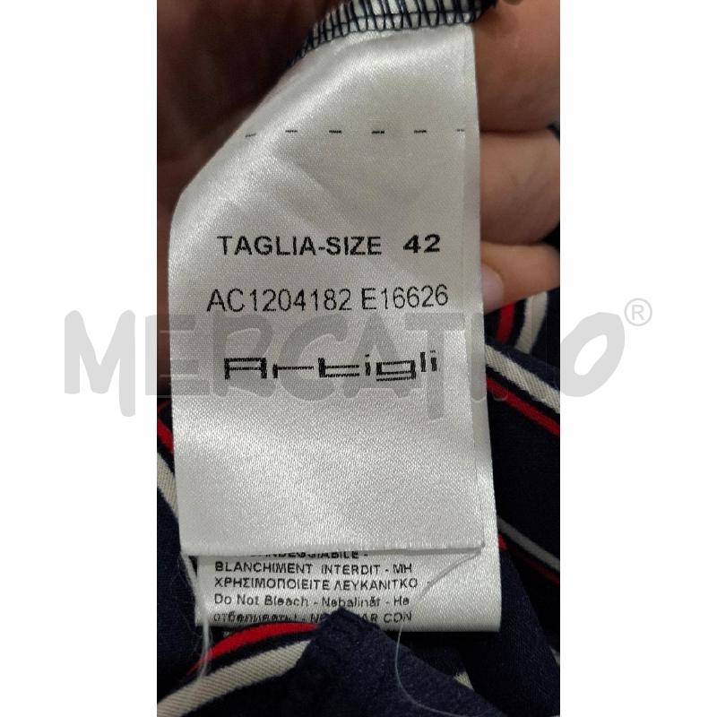 PANTALONE DONNA ARTIGLI BLU NAVY RIGHE OBL. ROSSE/BIANCHE | Mercatino dell'Usato Salerno fratte 4
