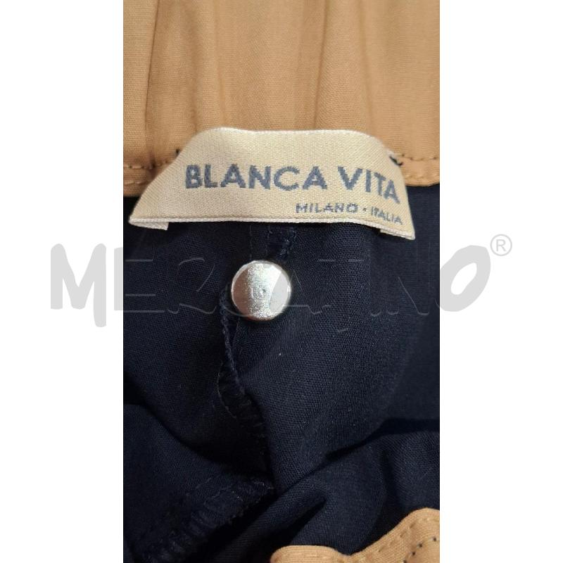 PANTALONE DONNA BLANCA VITA NERO FASCIA MARRONCINA TG.42 | Mercatino dell'Usato Salerno fratte 3