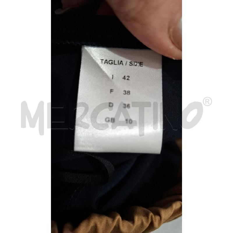 PANTALONE DONNA BLANCA VITA NERO FASCIA MARRONCINA TG.42 | Mercatino dell'Usato Salerno fratte 4