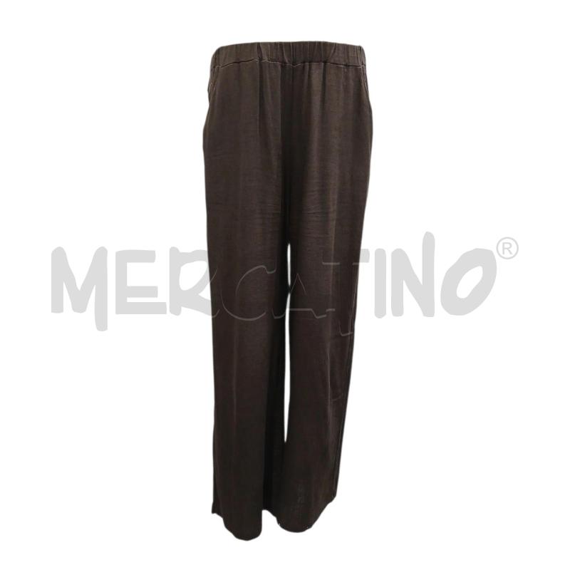 PANTALONE DONNA GATTINONI MISTO LINO MARRONE1 | Mercatino dell'Usato Salerno fratte 1