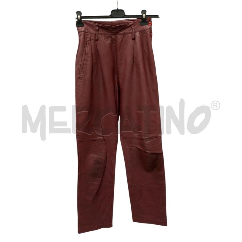 PANTALONE DONNA GIANNI VERSACE PELLE BORDEAUX TG 40   | Mercatino dell'Usato Salerno fratte 1
