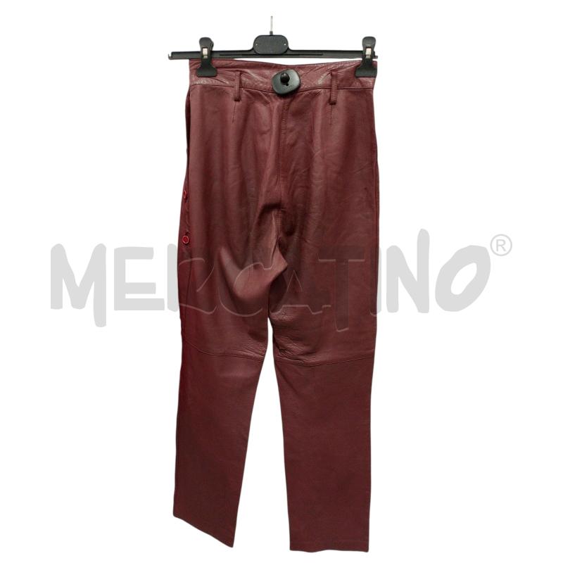 PANTALONE DONNA GIANNI VERSACE PELLE BORDEAUX TG 40   | Mercatino dell'Usato Salerno fratte 2