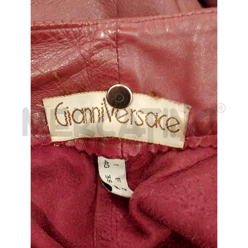 PANTALONE DONNA GIANNI VERSACE PELLE BORDEAUX TG 40   | Mercatino dell'Usato Salerno fratte 5