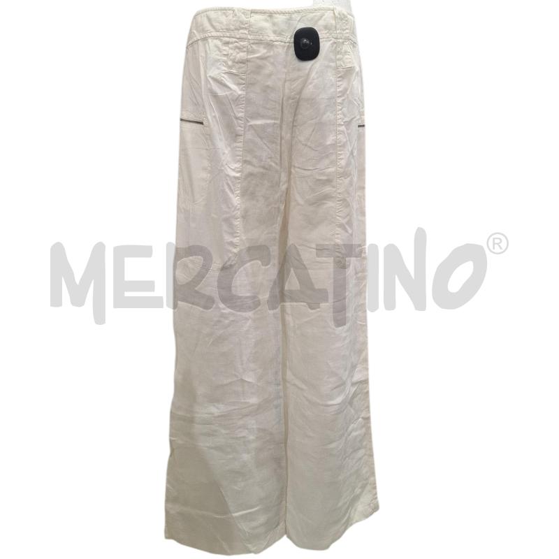 PANTALONE DONNA IBLUES PANNA MOD. A PALAZZO MISTO COTONE | Mercatino dell'Usato Salerno fratte 2