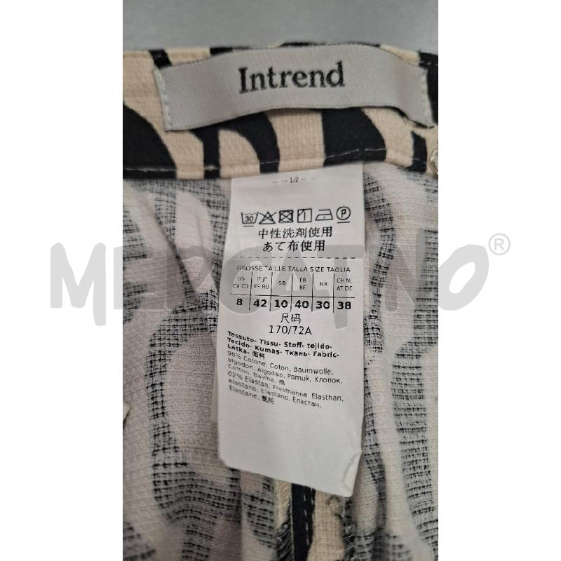PANTALONE DONNA INTREND BEIGE FANT NERA MISTO COTONE | Mercatino dell'Usato Salerno fratte 3