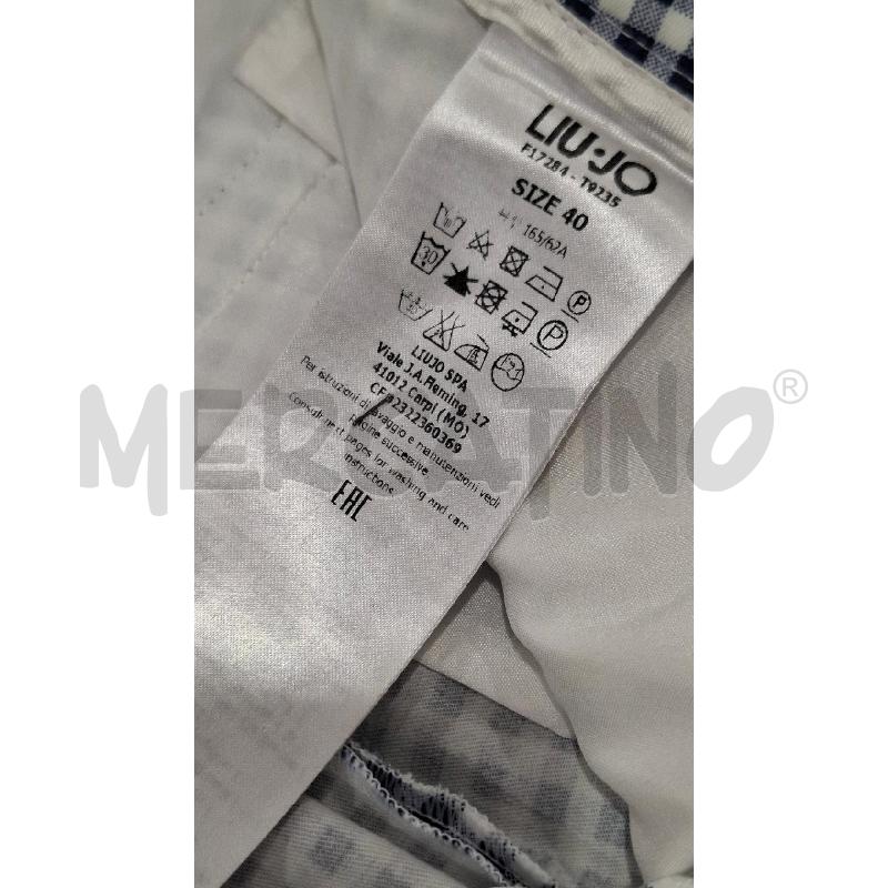 PANTALONE DONNA LIU JO QUADRETTI BLU/BIANCHI | Mercatino dell'Usato Salerno fratte 4