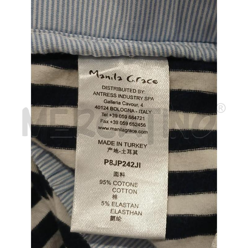 PANTALONE DONNA MANILA GRACE RIGHE BLU BIANCHE  | Mercatino dell'Usato Salerno fratte 4