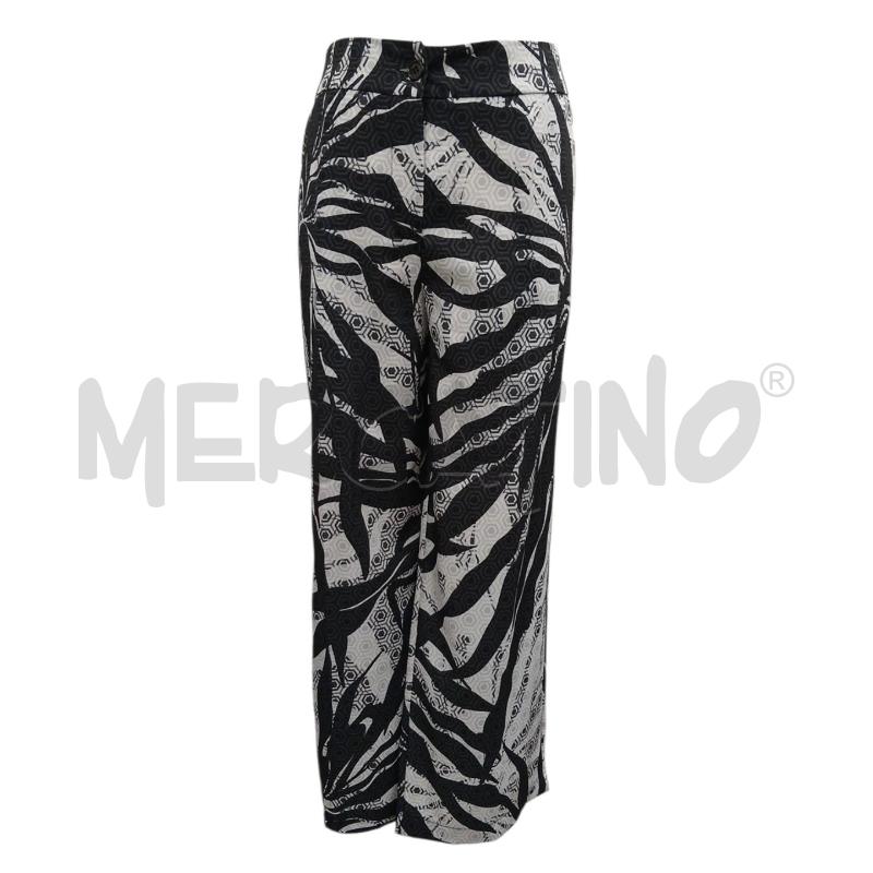 PANTALONE DONNA ROMI-HO BIANCO NERO ELASTICIZZATO  | Mercatino dell'Usato Salerno fratte 1