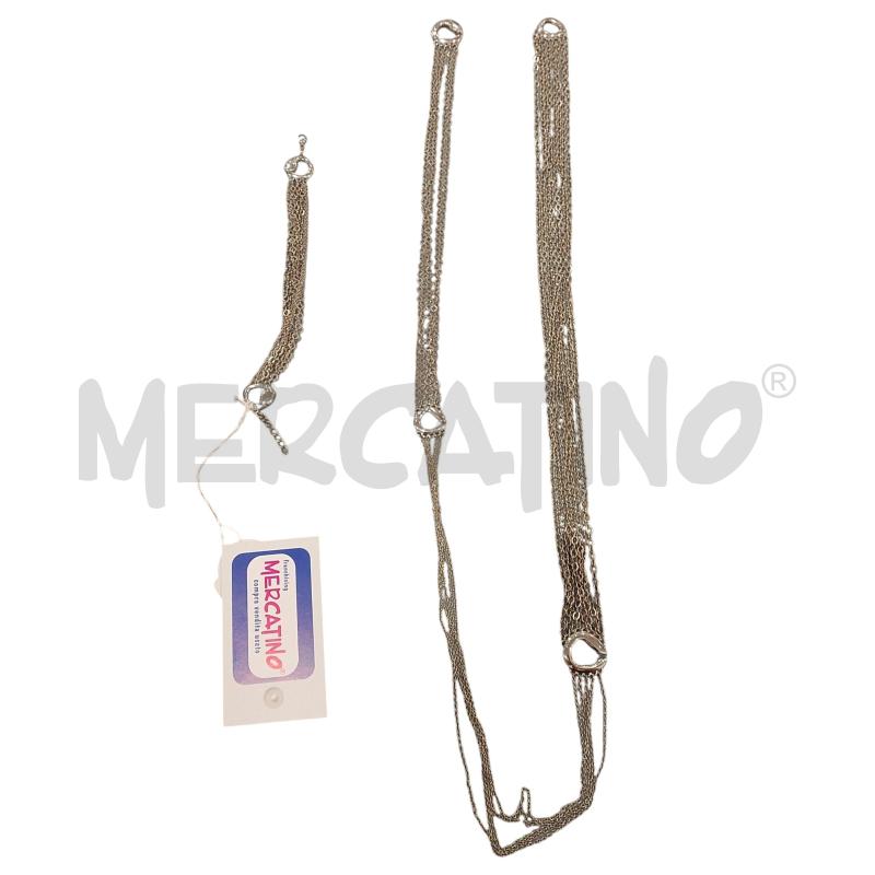 PARURE COLLANA + BRACCIALE METALLO MULTIFILO A FERRO DI CAVALLO | Mercatino dell'Usato Salerno fratte 1