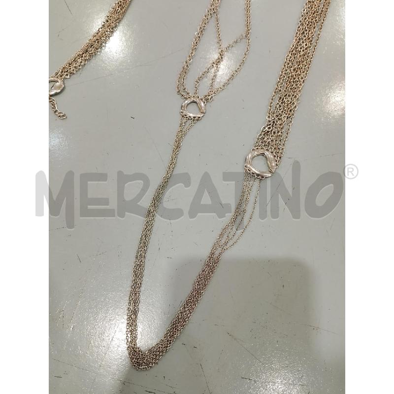 PARURE COLLANA + BRACCIALE METALLO MULTIFILO A FERRO DI CAVALLO | Mercatino dell'Usato Salerno fratte 2