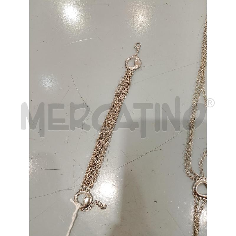 PARURE COLLANA + BRACCIALE METALLO MULTIFILO A FERRO DI CAVALLO | Mercatino dell'Usato Salerno fratte 4
