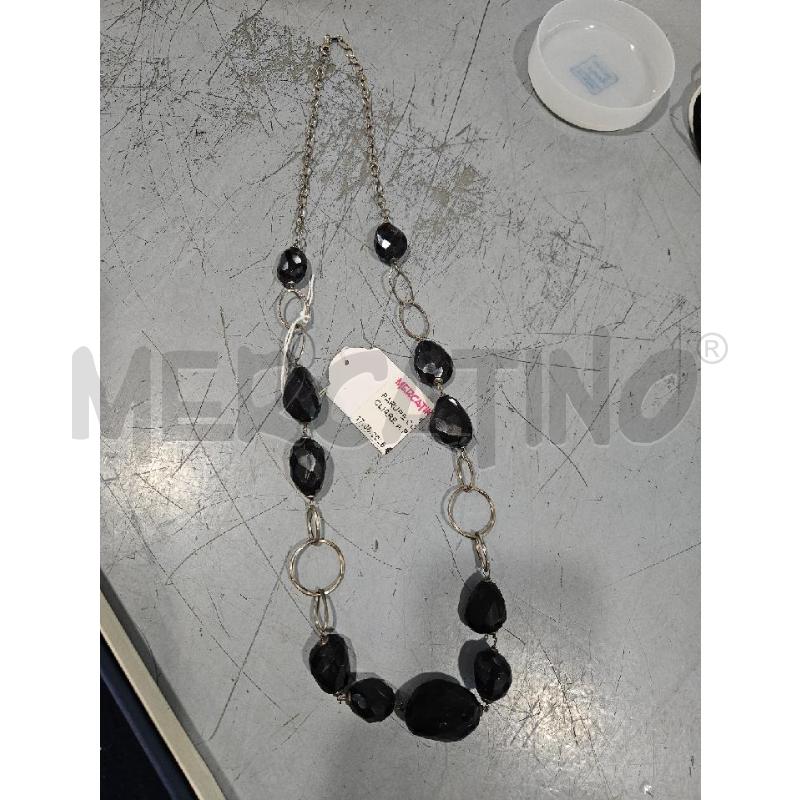 PARURE COLLANA + BRACCLIARE A PIETRE NERE | Mercatino dell'Usato Salerno fratte 2