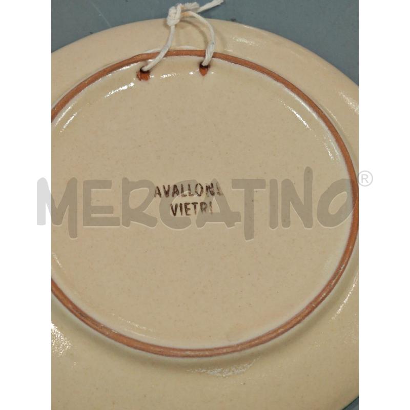 PIATTINO AVALLONE VIETRI FIORI ROSA BLU 18 CM  | Mercatino dell'Usato Salerno fratte 2