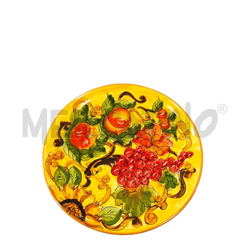 PIATTO AVALLONE VIETRI GIALLO CON UVA MELE 25CM | Mercatino dell'Usato Salerno fratte 1
