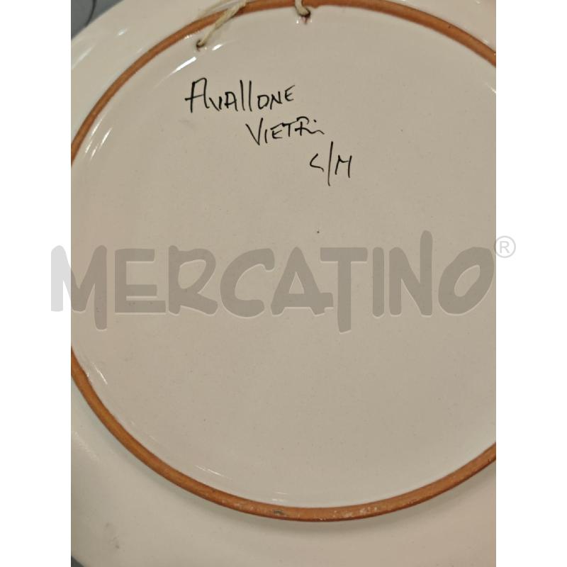PIATTO AVALLONE VIETRI GIALLO CON UVA MELE 25CM | Mercatino dell'Usato Salerno fratte 2