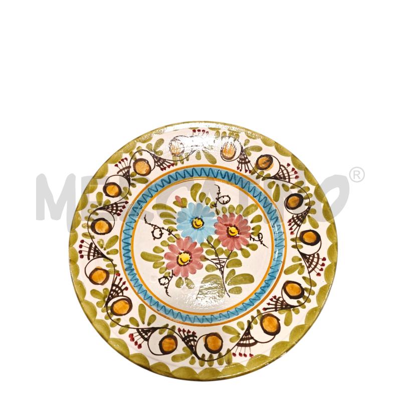 PIATTO CERAMICA 30 CM FIORI BIANCO VERDE  | Mercatino dell'Usato Salerno fratte 1