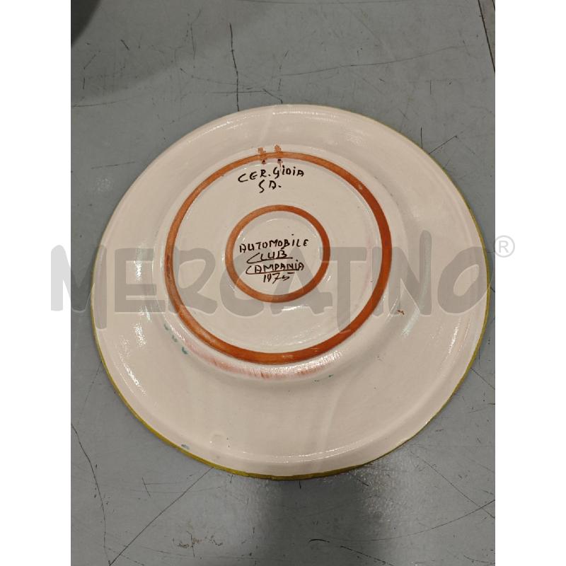PIATTO CERAMICA 30 CM FIORI BIANCO VERDE  | Mercatino dell'Usato Salerno fratte 2
