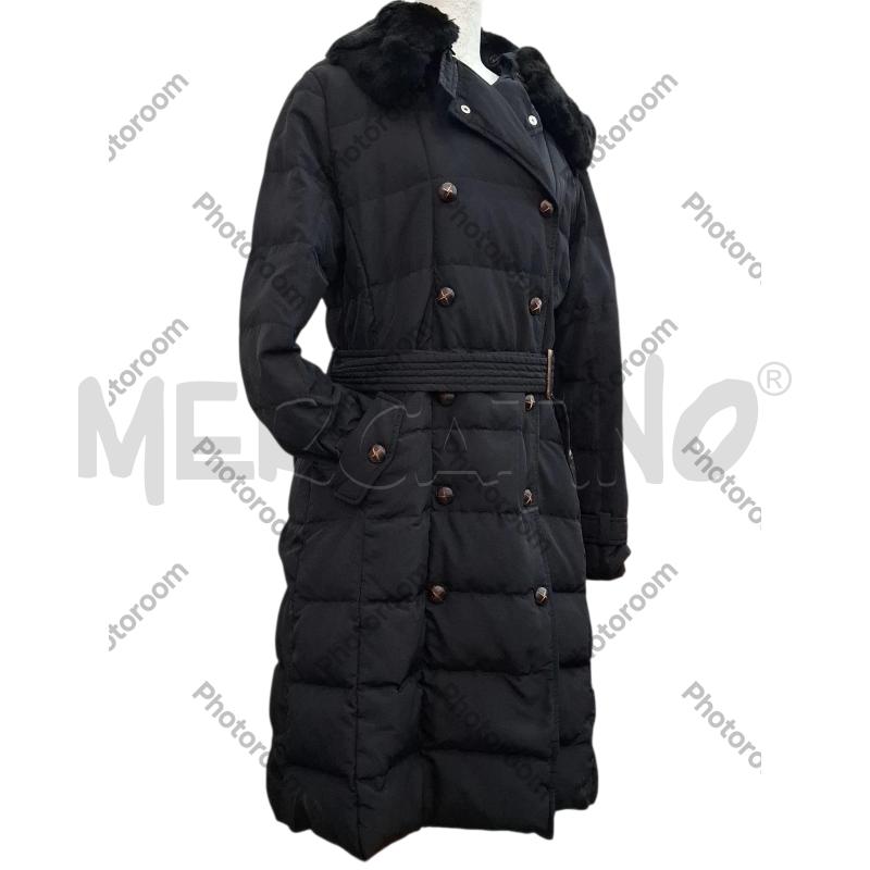 PIUMINO DONNA MAX MARA WEEKEND NERO LUNGO CON CINTURA | Mercatino dell'Usato Salerno fratte 1