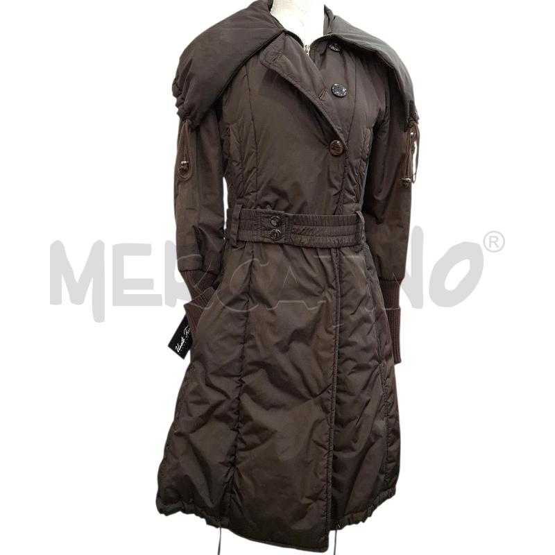 PIUMINO DONNA PATRIZIA PEPE MARRONE LUCIDO MOD. AVVITATO LUNGO | Mercatino dell'Usato Salerno fratte 1
