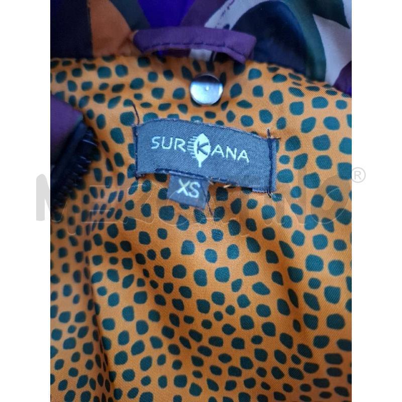 PIUMINO DONNA SURKANA DISEGNI OVALI VERDE NERO ARANCIO | Mercatino dell'Usato Salerno fratte 3
