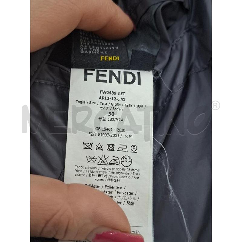 PIUMINO UOMO FENDI GRIGIO LUCIDO CON CAPPUCCIO RICHIUDIBILE | Mercatino dell'Usato Salerno fratte 3