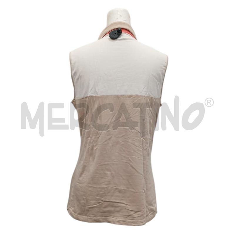 POLO DONNA CERRUTI BIANCA BEIGE A CANOTTA | Mercatino dell'Usato Salerno fratte 2