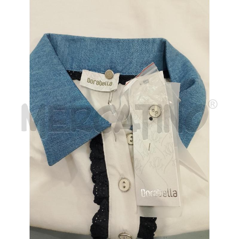 POLO DONNA DORABELLA BIANCA COLLETTO DENIM CARTELLINATA TG M | Mercatino dell'Usato Salerno fratte 3