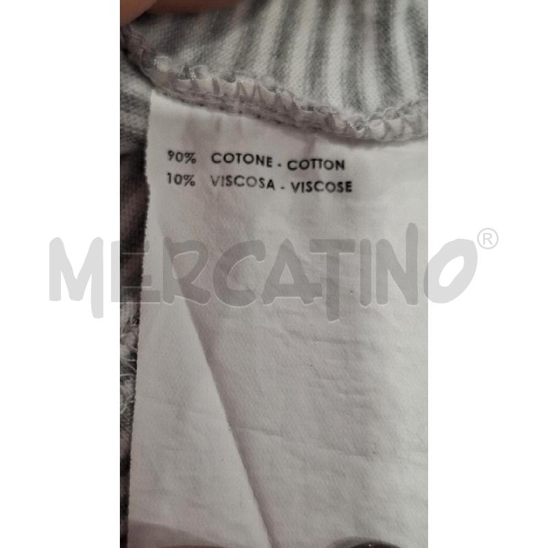 POLO UOMO CONBIPEL BIANCA RIGHE GRIGIE | Mercatino dell'Usato Salerno fratte 4