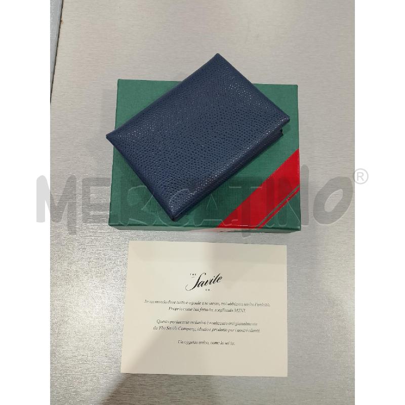 PORTA CARTE SAVILE BLU AUTOMATICO PELLE | Mercatino dell'Usato Salerno fratte 3