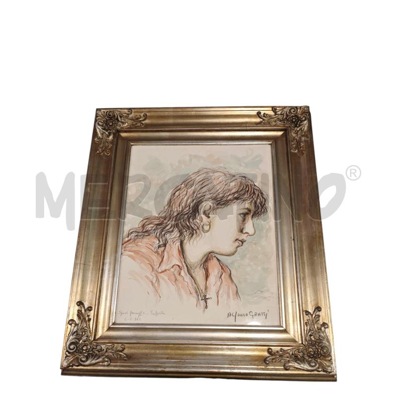 QUADRO ALFONSO GRASSI 40X50 PROFILO DI DONNA  | Mercatino dell'Usato Salerno fratte 1