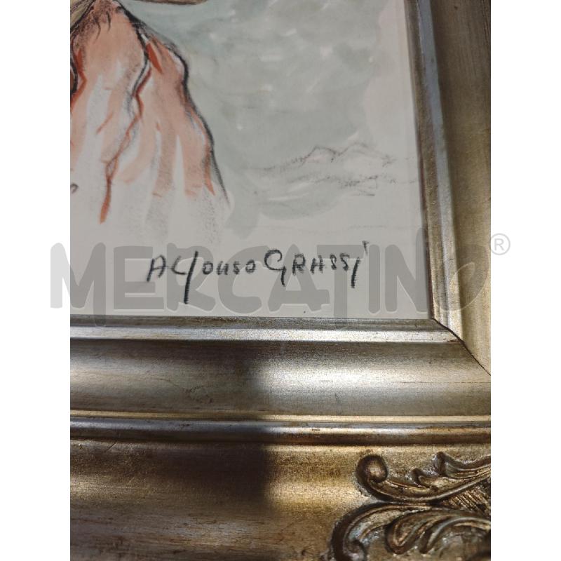 QUADRO ALFONSO GRASSI 40X50 PROFILO DI DONNA  | Mercatino dell'Usato Salerno fratte 2