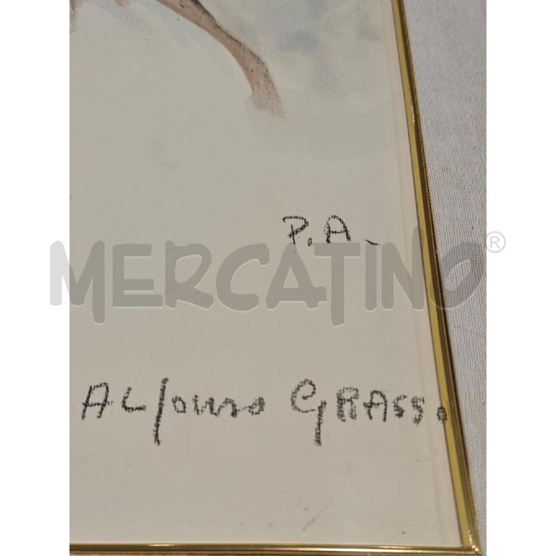 QUADRO ALFONSO GRASSI 65X45 DONNA CON FOULARD | Mercatino dell'Usato Salerno fratte 2