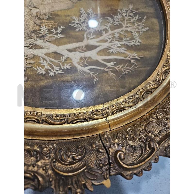 QUADRO ARAZZO OVALE RICAMATO GESÙ E L'ANGELO VINTAGE CORNICE DA RIVEDERE | Mercatino dell'Usato Salerno fratte 4