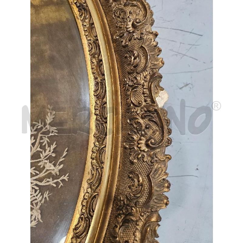 QUADRO ARAZZO OVALE RICAMATO GESÙ E L'ANGELO VINTAGE CORNICE DA RIVEDERE | Mercatino dell'Usato Salerno fratte 5