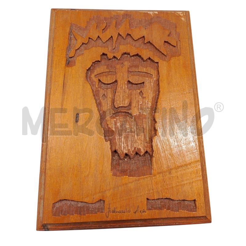 QUADRO LEGNO INTARSIO VOLTO CRISTO  | Mercatino dell'Usato Salerno fratte 1
