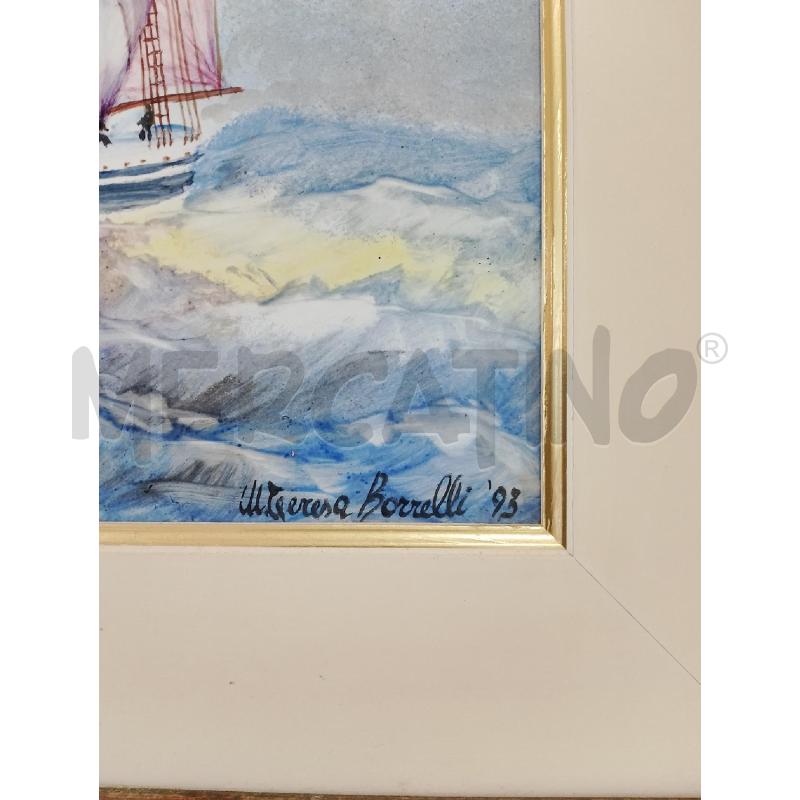 QUADRO NAVE IN TEMPESTA MARIA TERESA BORRELLI 1993 | Mercatino dell'Usato Salerno fratte 2