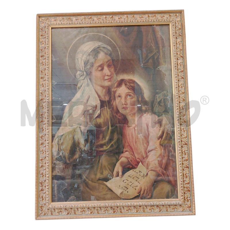 QUADRO SANT'ANNA INSEGNA A LEGGERE LA VERGINA MARIA BAMBINA - PROFEZIA ISAIA 11:1 | Mercatino dell'Usato Salerno fratte 1